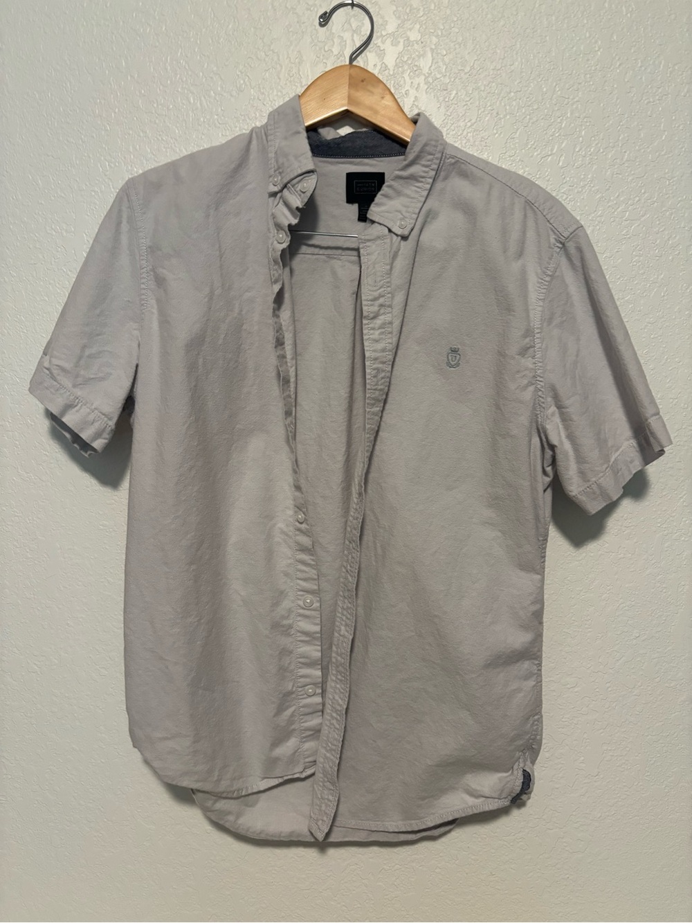 14th & Union Short-Sleeve Button-Down Shirt in Light Gray